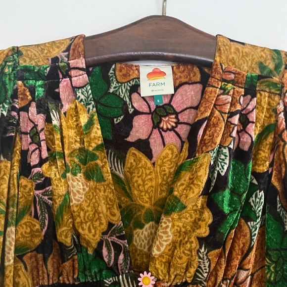 Farm Rio Garden velvet dress - Picture 3 of 5